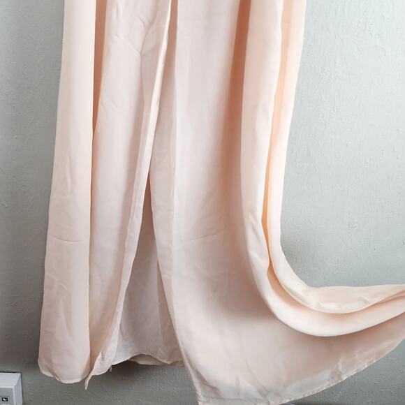 NWT Modcloth Light Pink Chiffon Wrap Maxi Dress Halter Capelet Wedding S - Picture 7 of 14